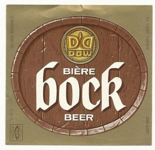 Vintage Dow Bock Beer Label - Canada