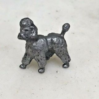 Vintage Miniature Lead Cast Metal Poodle Figurine 1.  25 " H Estate