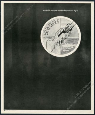 1975 Pink Floyd Wish You Were Here Album Release Vintage Print Ad