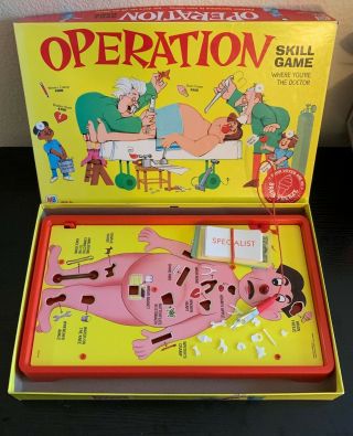 Vintage Milton Bradley Board Game - Operation - Buzzes And Lights Up