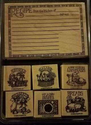 Stampin Up Recipe Cards 1996 Euc Stamp Vintage Collectable Old Craft Stamping