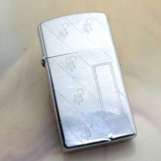 Vintage 1962 Zippo Slim Lighter - No Engraved Initials - Previously Fired