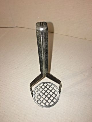 Vintage Flint Stainless Steel Potato Masher with Black Wooden Handle 3
