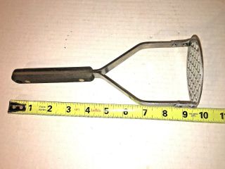 Vintage Flint Stainless Steel Potato Masher with Black Wooden Handle 5