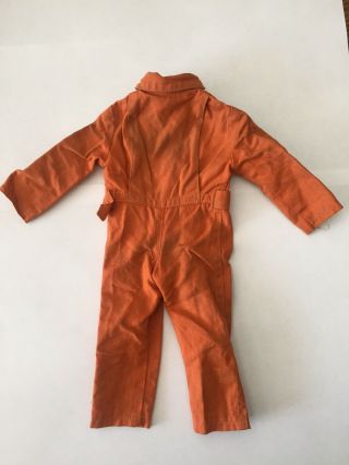 Gi Joe 1964 Action Pilot Orange Flight Suit W/ Side Tabs Vintage Hasbro