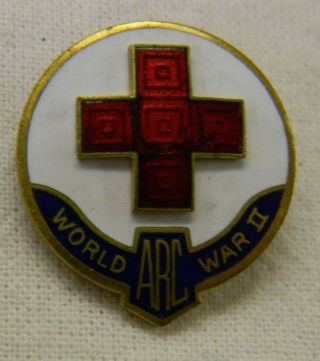 Ww Ii Ww2 Arc American Red Cross Enamel Pin Badge,  Vintage And