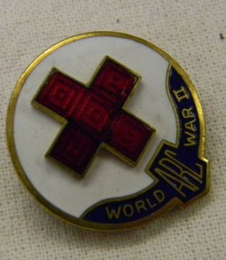 WW II WW2 ARC American Red Cross enamel pin badge,  vintage and 2