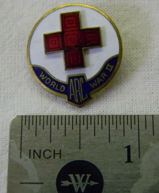 WW II WW2 ARC American Red Cross enamel pin badge,  vintage and 5