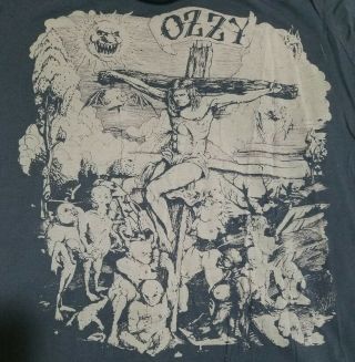 Ozzy Osbourne Black Jesus Shirt Sabbath Vintage Nailed To The Cross Savior 666