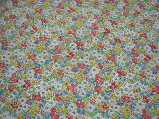 Vtg Quilt/Craft Cotton Pretty Small Wildflower Floral Happy Colors - 36x2.  8Yds 5
