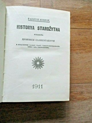 Vintage HISTORYA STAROZYTNA Ancient History Polish Book Tadeusz Korzon 1911 4