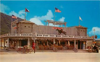 Vintage Roadside Postcard; Fort Jackson Trading Post,  Jackson Hole Wy Unposted