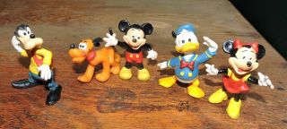 Vintage Walt Disney Figures 5 Mickey Minnie Goofy Pluto Donald Hong Kong