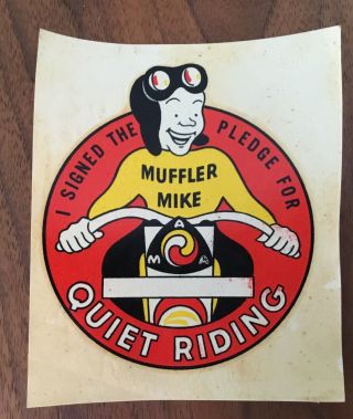 Vintage American Motorcycle Assoc. ,  Muffler Mike Decal
