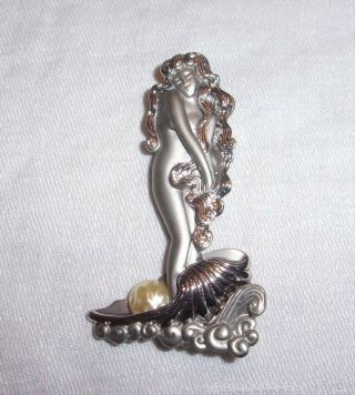 Vintage Signed Jj Mermaid In A Clam Shell Brooch/pin