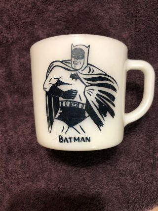 Westfield Batman Vintage 1966 Coffee Tea Cocoa Cup Mug White Glass Heat Proof