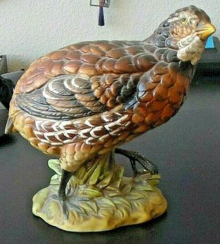 Vtg Quail Bird Partridge Grouse Ceramic Pottery Figurine,  Made In Japan