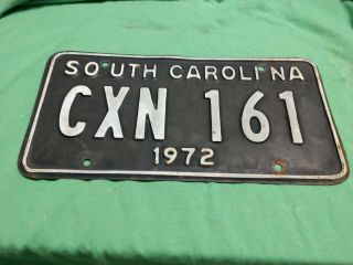 Vintage License Plate Tag South Carolina Sc 1972 Cxn 161 Rustic $4 Combine Ship