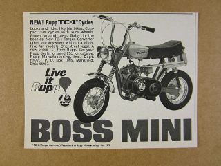 1970 Rupp Tc - 1 Tc1 Roadster Minibike Mini - Bike Photo Vintage Print Ad