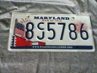 Vintage License Plate Tag Maryland Md 8 Cj 5786 Rustic $4 Combine Ship