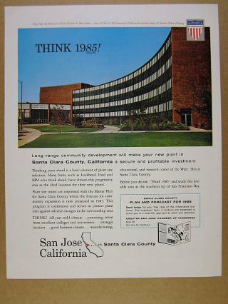 1962 San Jose Ca City Hall Photo Santa Clara County Business Vintage Print Ad