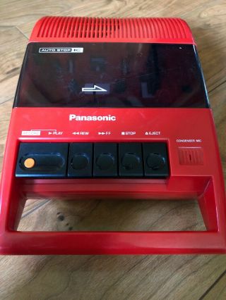 Panasonic Red Rq - 44a Portable Cassette Recorder Tape Player Vintage