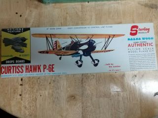 Vintage Balsa Wood Curtiss Hawk P - 6e