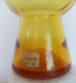 Viking Glass amber color vase.  8 1/2 