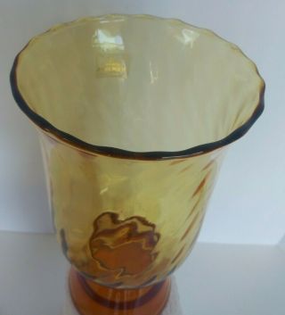 Viking Glass amber color vase.  8 1/2 