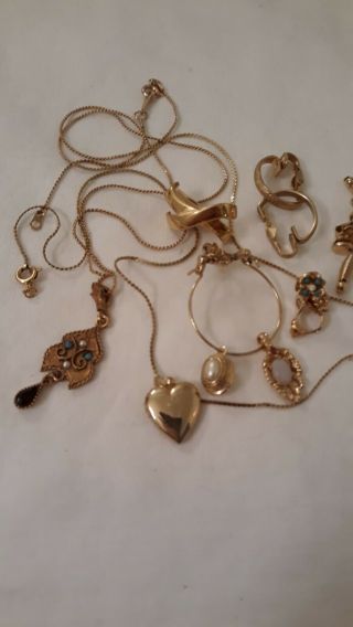 Vintage Gold Tone Metal,  Pendants,  Earrings,  Charm Holder,  Lockets,  1 Avon