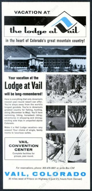 1965 The Lodge At Vail Colorado 6 Photo Vintage Print Ad