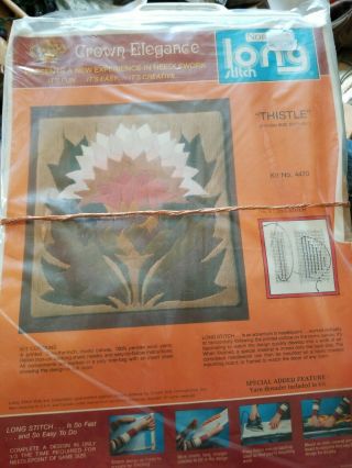 Vintage Longstitch Crown Arts Embroidery Needlepoint Kit Thistle Design