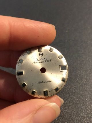 Zodiac Aerospace Gmt Vintage Silver Tone Dial Date Indicator Parts Watchmaker
