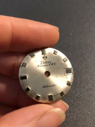 Zodiac Aerospace GMT Vintage Silver Tone Dial Date Indicator Parts Watchmaker 2