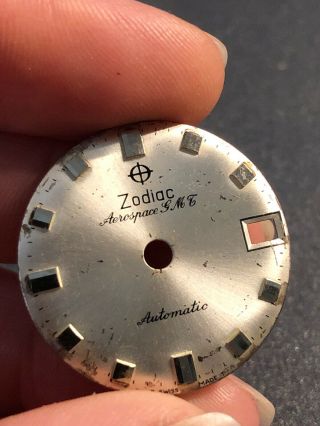Zodiac Aerospace GMT Vintage Silver Tone Dial Date Indicator Parts Watchmaker 5