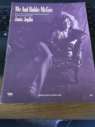 Vintage Sheet Music; Me And Bobby Mcgee,  Janis Joplin 1969