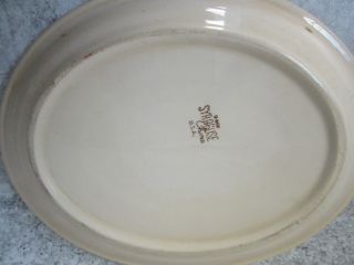 Old Vintage Chicken in the Rough Restaurant 9 1/2 Oval Platter Syracuse China 3