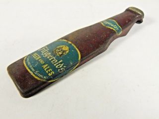 Vintage FITZGERALD ' S Beers And Ales Metal Bottle Shaped Over The Top Opener MUTH 4