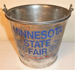 Fun Vintage Minnesota State Fair Advertising Tin Bucket,  Beer Bucket