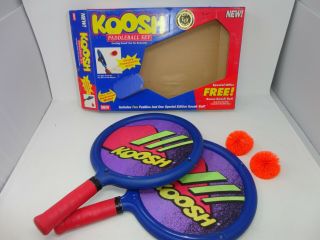 Vintage Koosh Paddle Ball Set Complete W/ Box 1994,  Extra Koosh