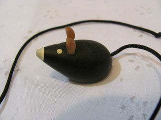Vintage Shackman Wooden Mouse With Long String Tail Made In Japan Toy Bookmark