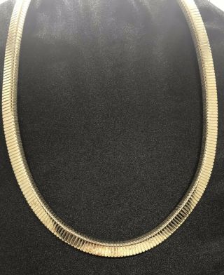 Whiting Davis Vtg Mid Century Gold Tone Necklace Choker Necklace Snake Chain 18”