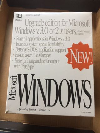 Vintage Software: Microsoft Windows 3.  1 Operating System - Open Box - Complete