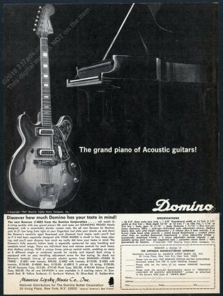1967 Domino Dawson Guitar Photo Vintage Print Ad