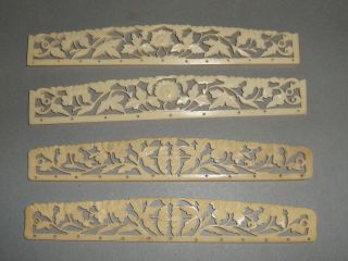 Vintage Carved Bovine Bone Purse Handles Frames