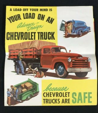 Vtg 1947 Chevrolet Chevy Pickup & Hauling Truck Mail Advertising Sales Brochure