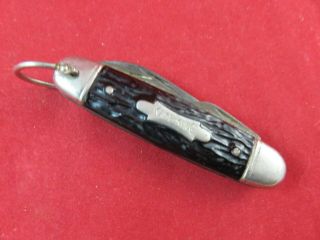 Vintage Kamp - King Pocket Knife 4 Blades Black 3.  5 " Belt Loop