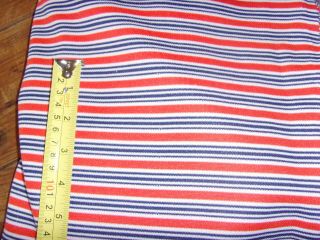 Americana Red White Blue Stripe Fabric Material Vintage Retro Sewing Double Knit