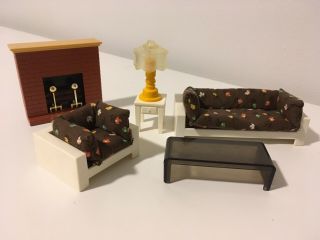 Fisher Price Family Dollhouse Living Room Furniture Vintage 70 