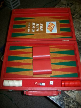 Vintage Backgammon Set In Case - 1970 